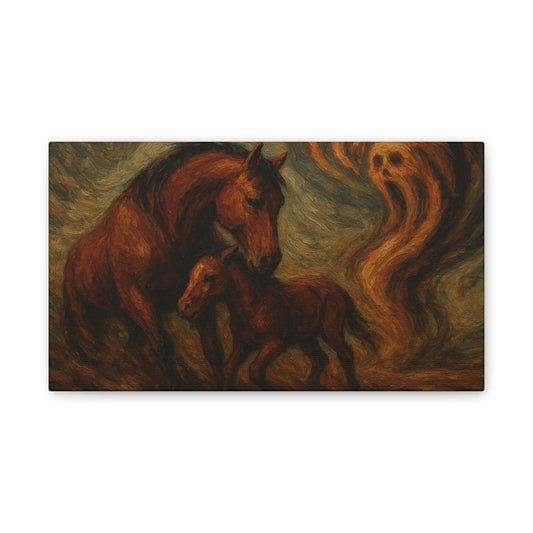 Spirit Watch — Mare & Foal Canvas Wall Art