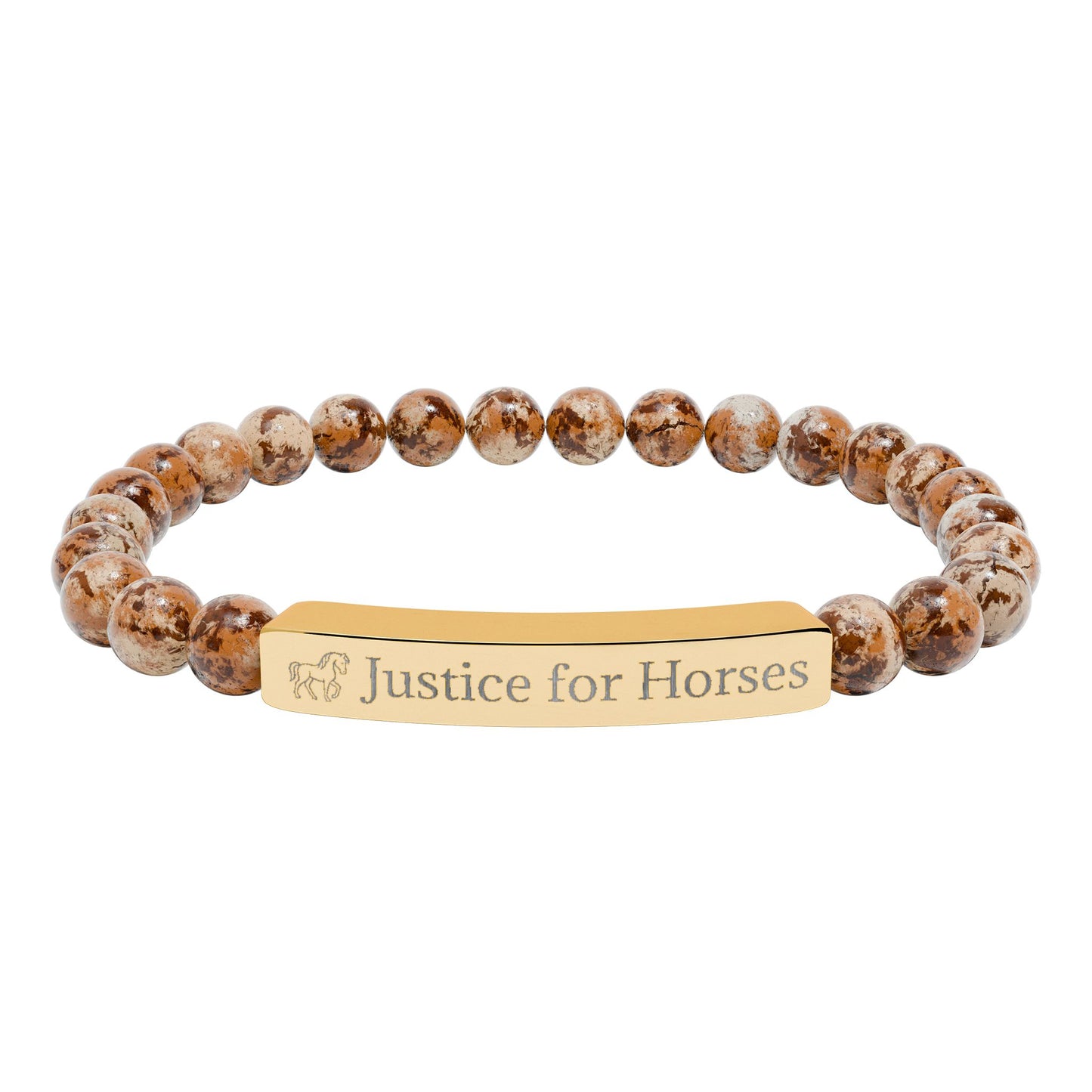 Justice For Horses - Natural Stone Stretch Bar Bracelet
