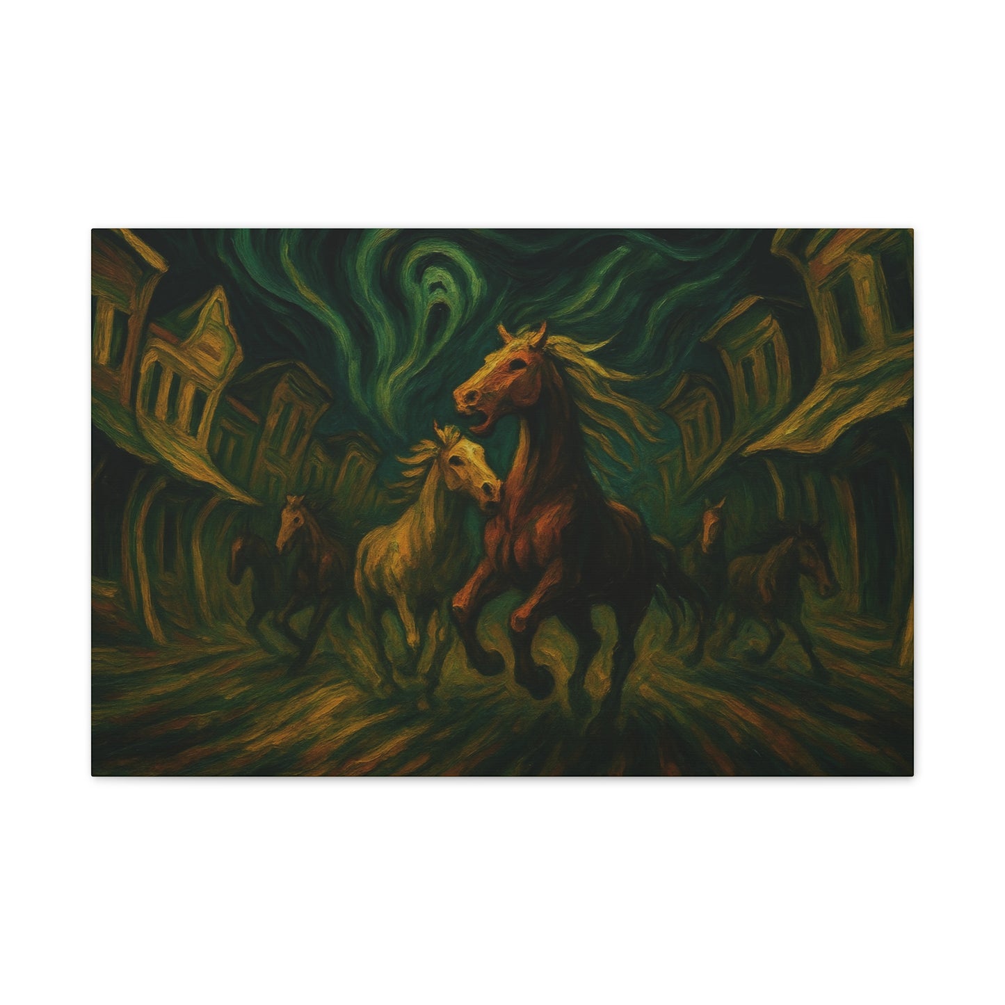 Ghost Town Run — Wild West Equine Canvas Wall Art