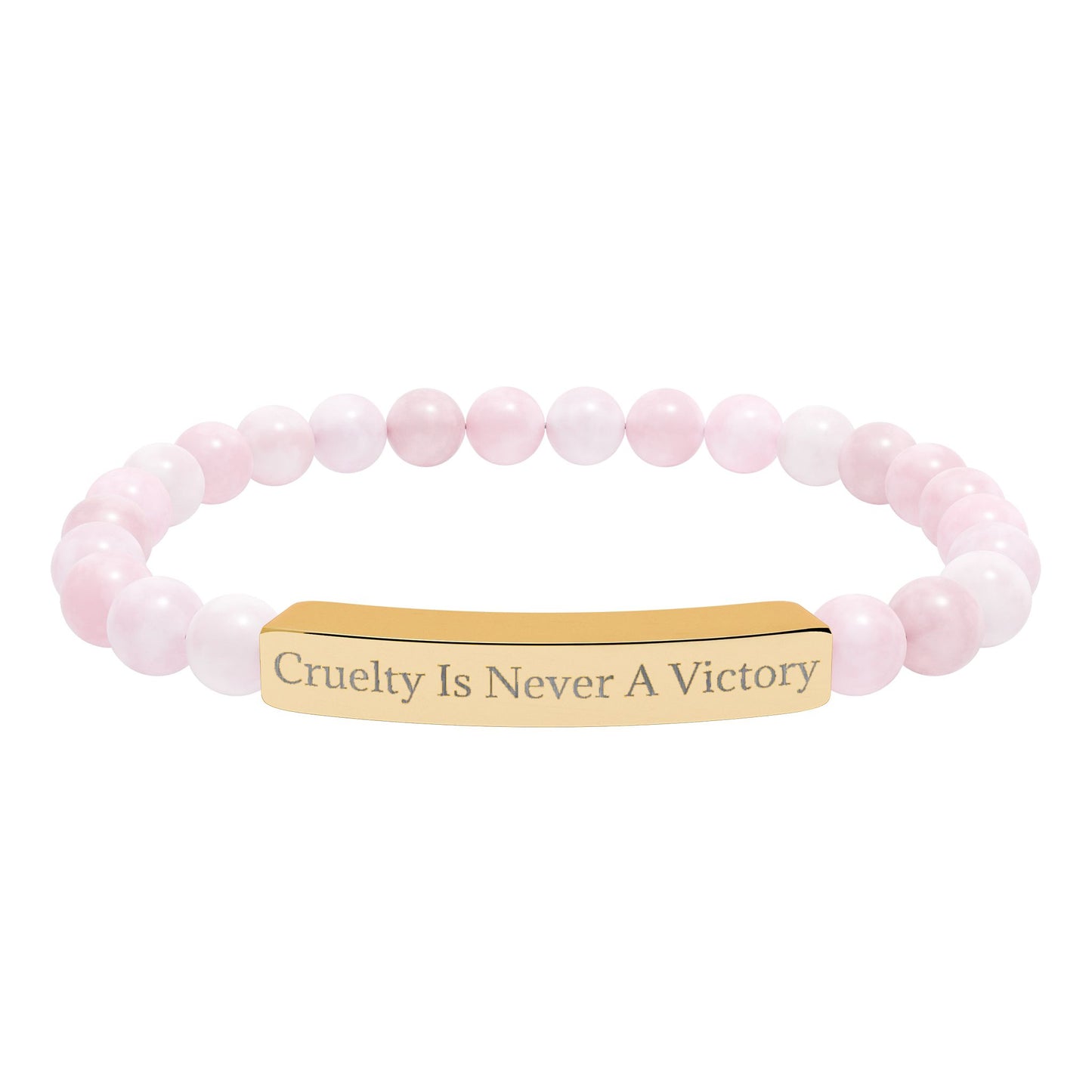 Cruelty Is Never A Victory - Natural Stone Stretch Bar Bracelet