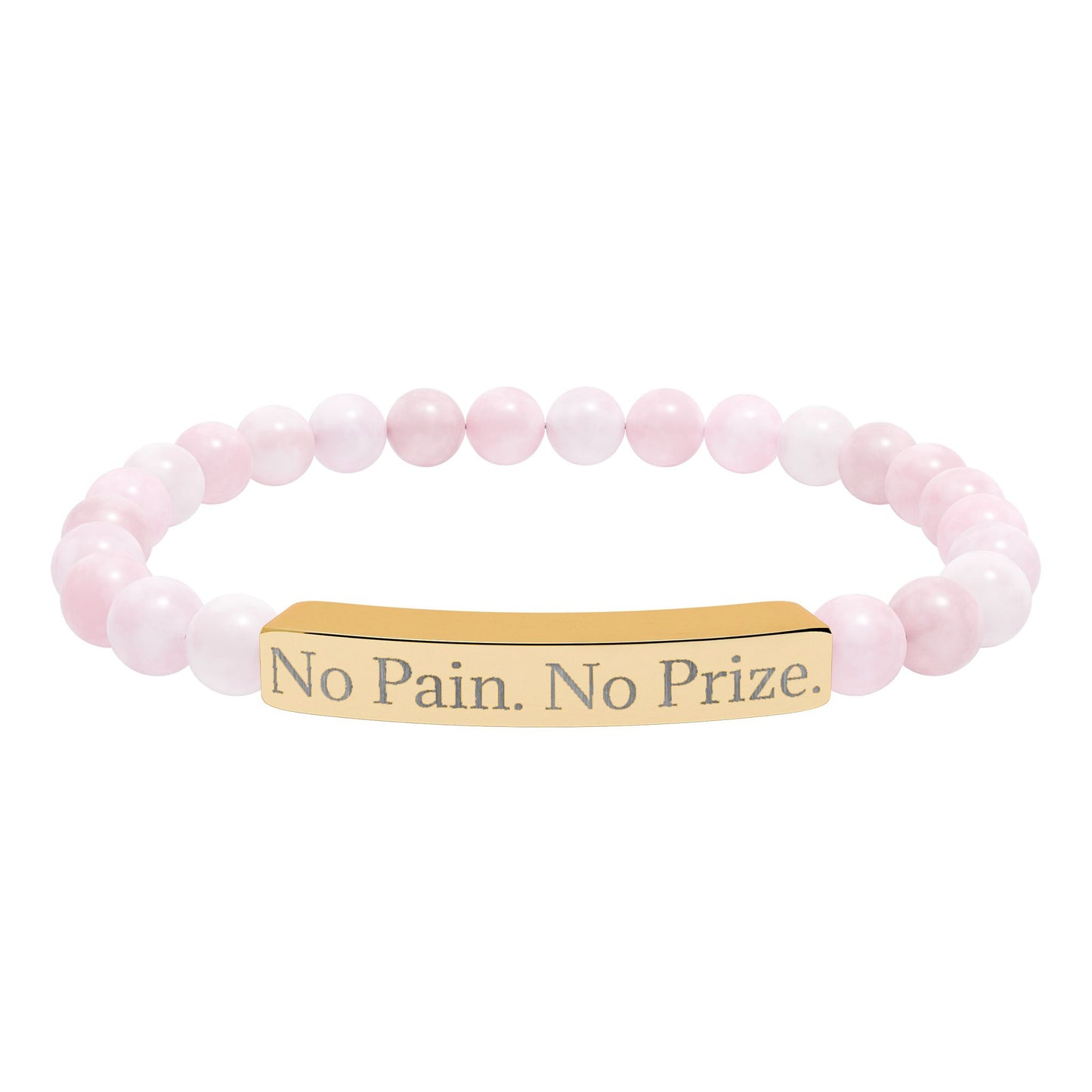 No Pain, No Prize - Natural Stone Stretch Bar Bracelet