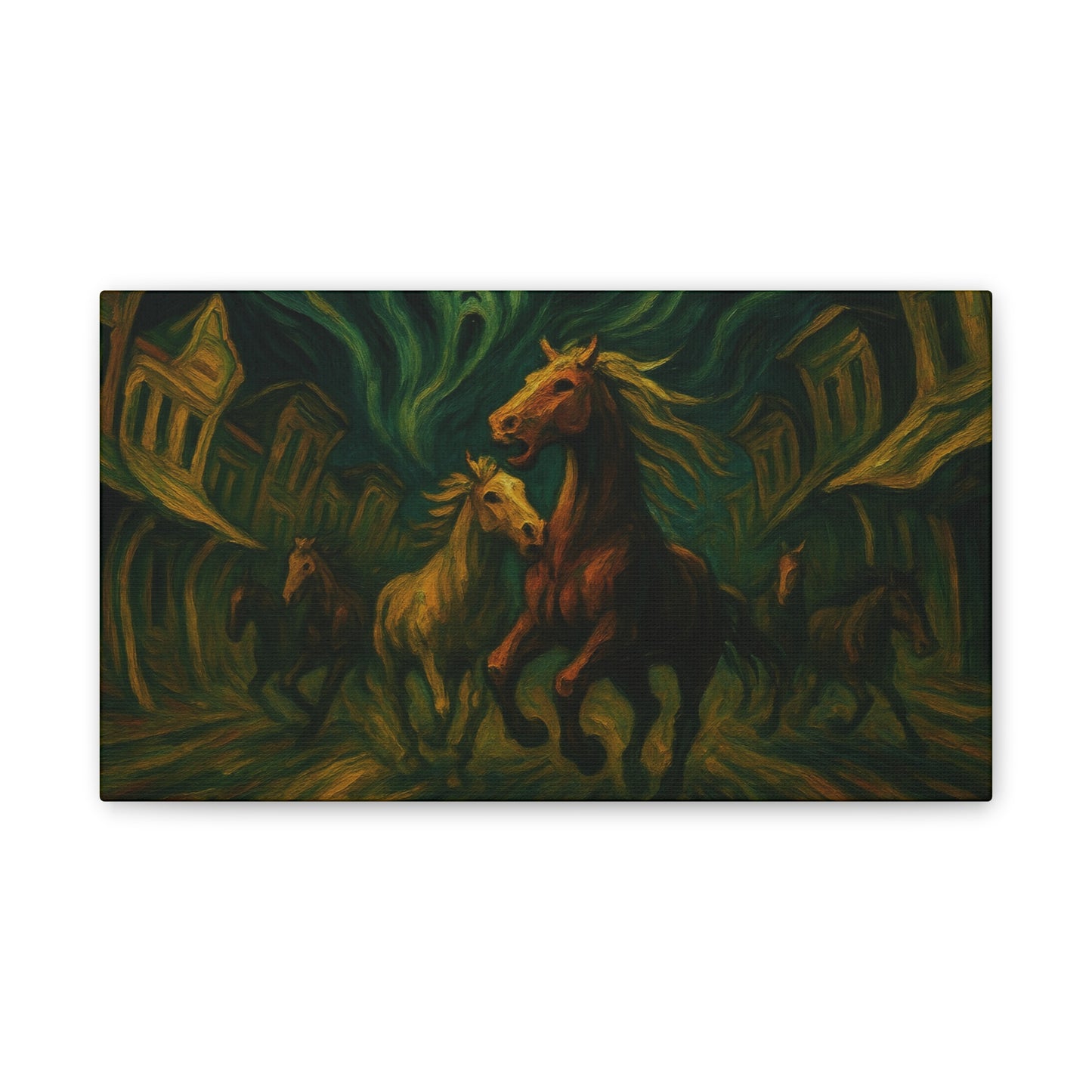 Ghost Town Run — Wild West Equine Canvas Wall Art