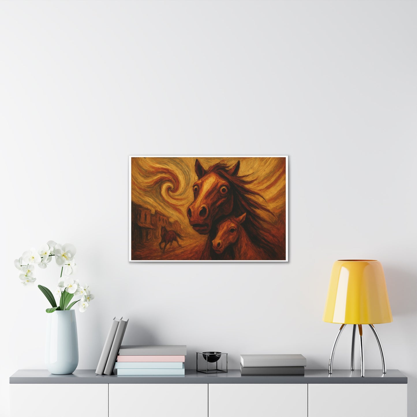 Desert Warning — Mare & Foal Canvas Wall Art