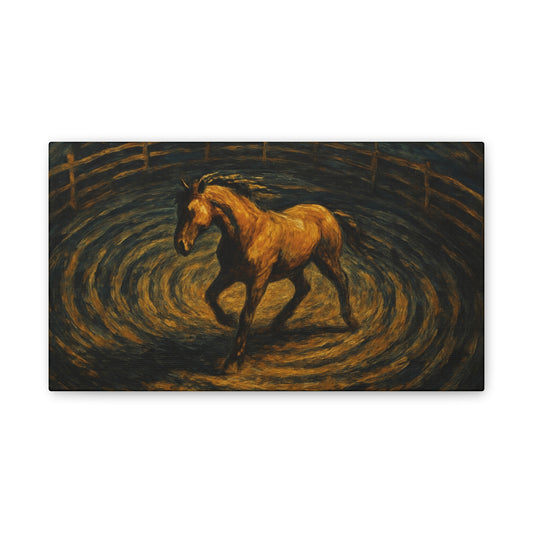 Circle of Motion — Round Pen Equine Canvas Wall Art
