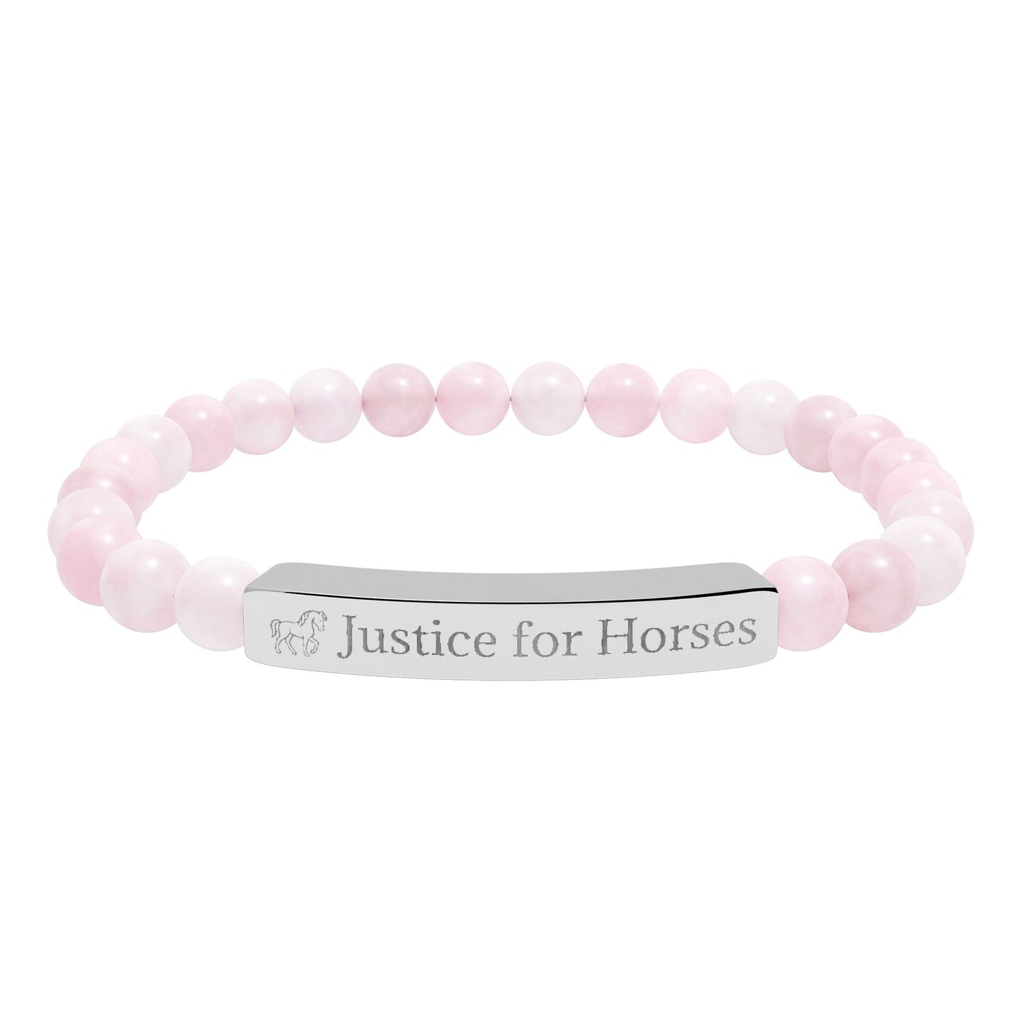 Justice For Horses - Natural Stone Stretch Bar Bracelet