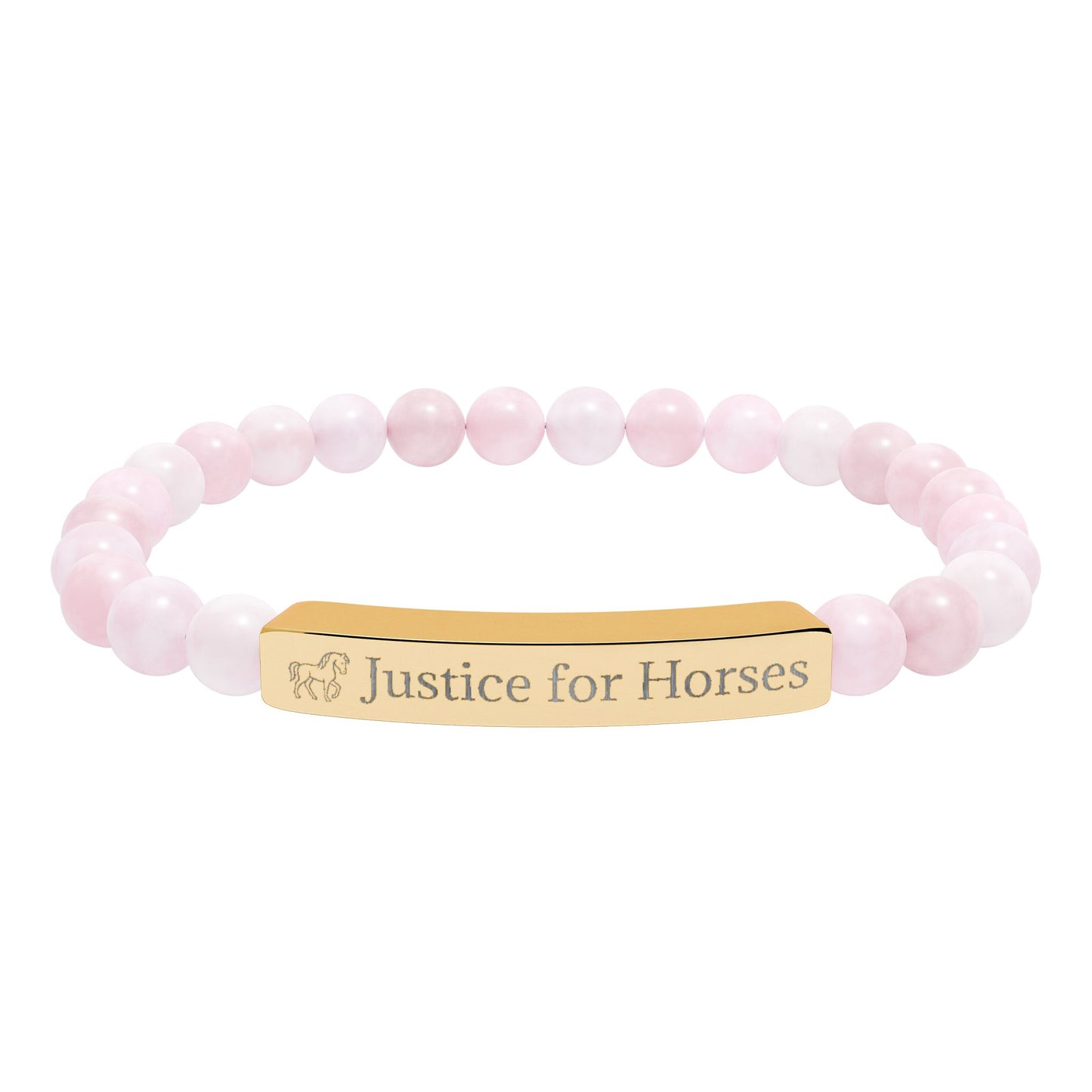 Justice For Horses - Natural Stone Stretch Bar Bracelet