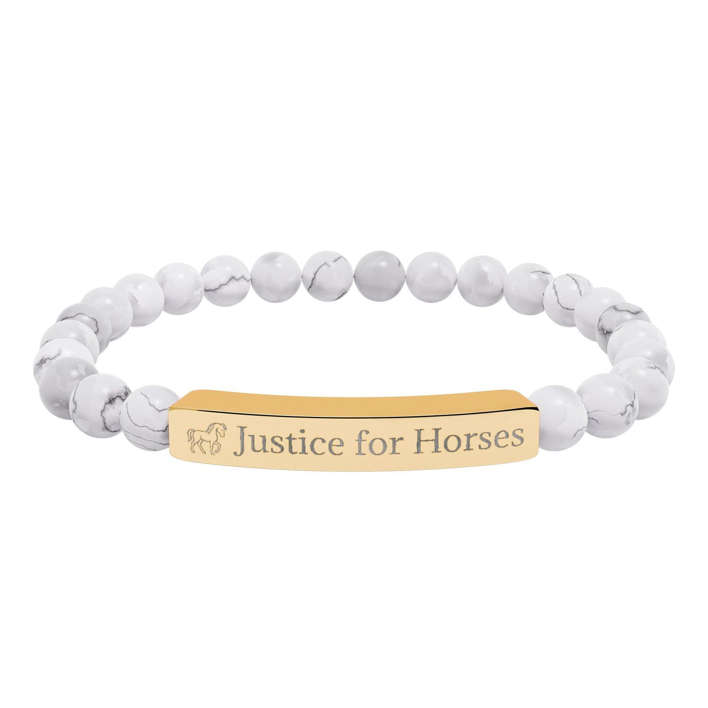 Justice For Horses - Natural Stone Stretch Bar Bracelet