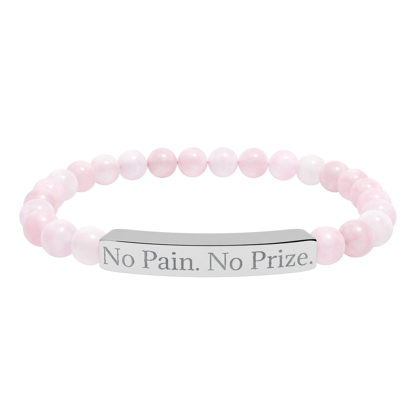 No Pain, No Prize - Natural Stone Stretch Bar Bracelet