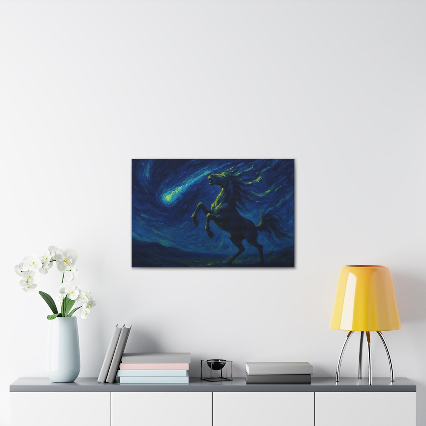 Comet Rider — Night Sky Equine Canvas Wall Art