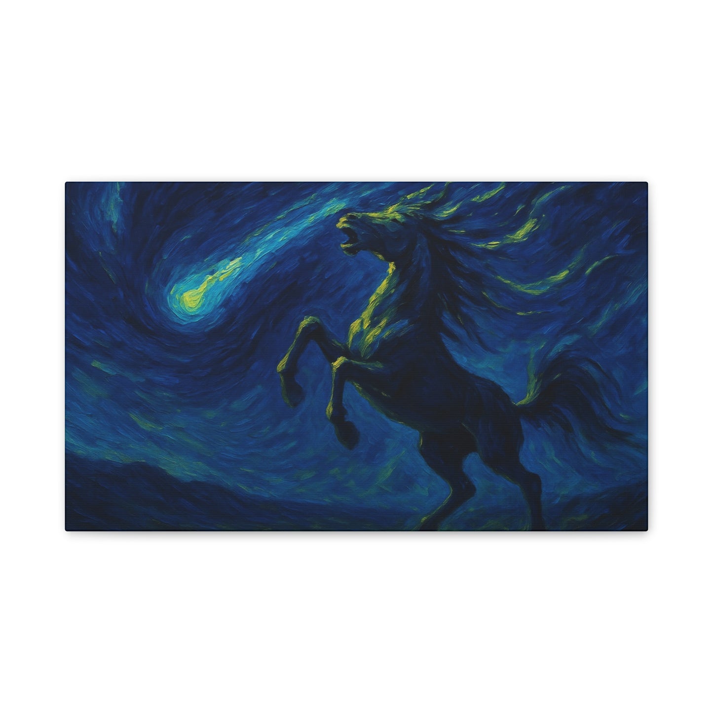 Comet Rider — Night Sky Equine Canvas Wall Art