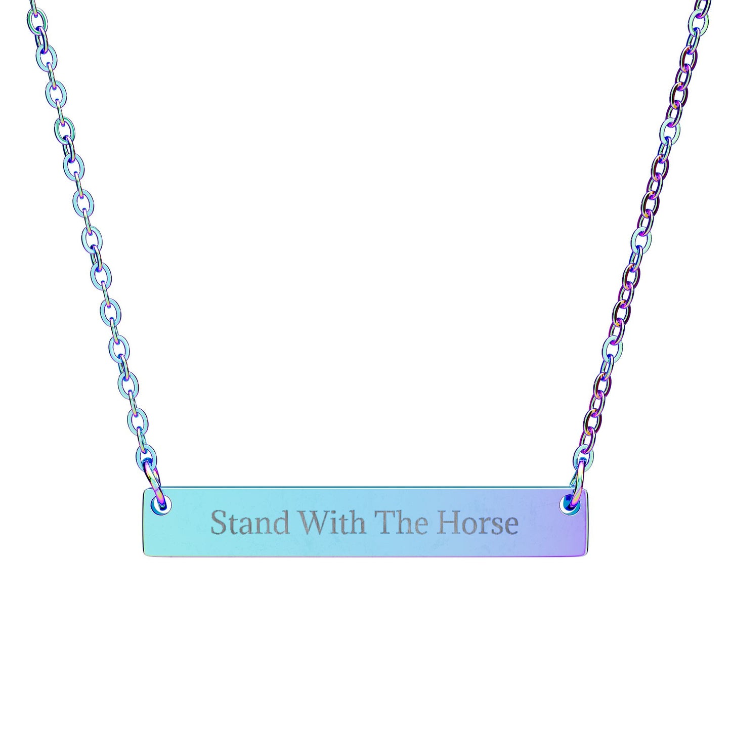 Stand With The Horses - Engraved Bar Necklace