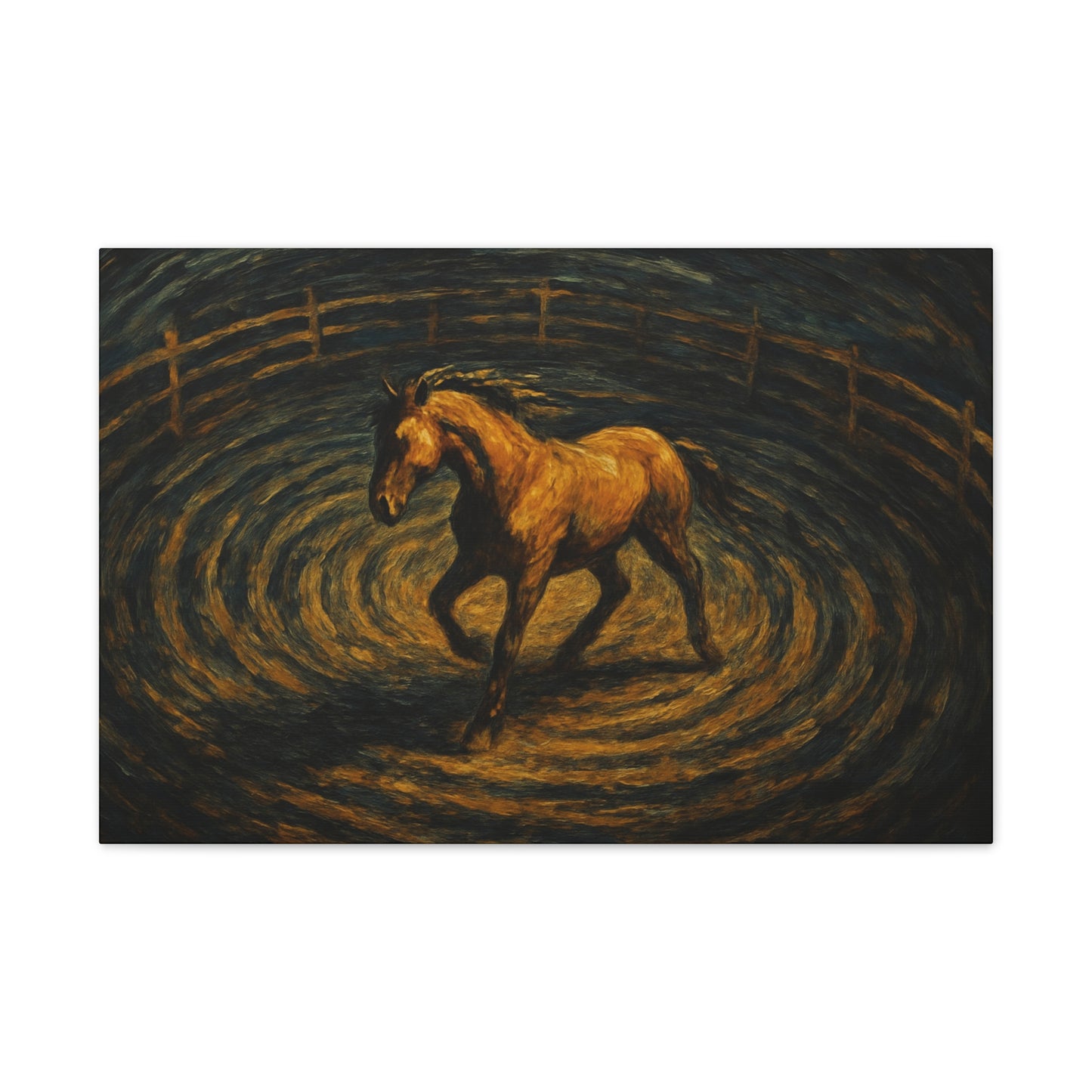 Circle of Motion — Round Pen Equine Canvas Wall Art