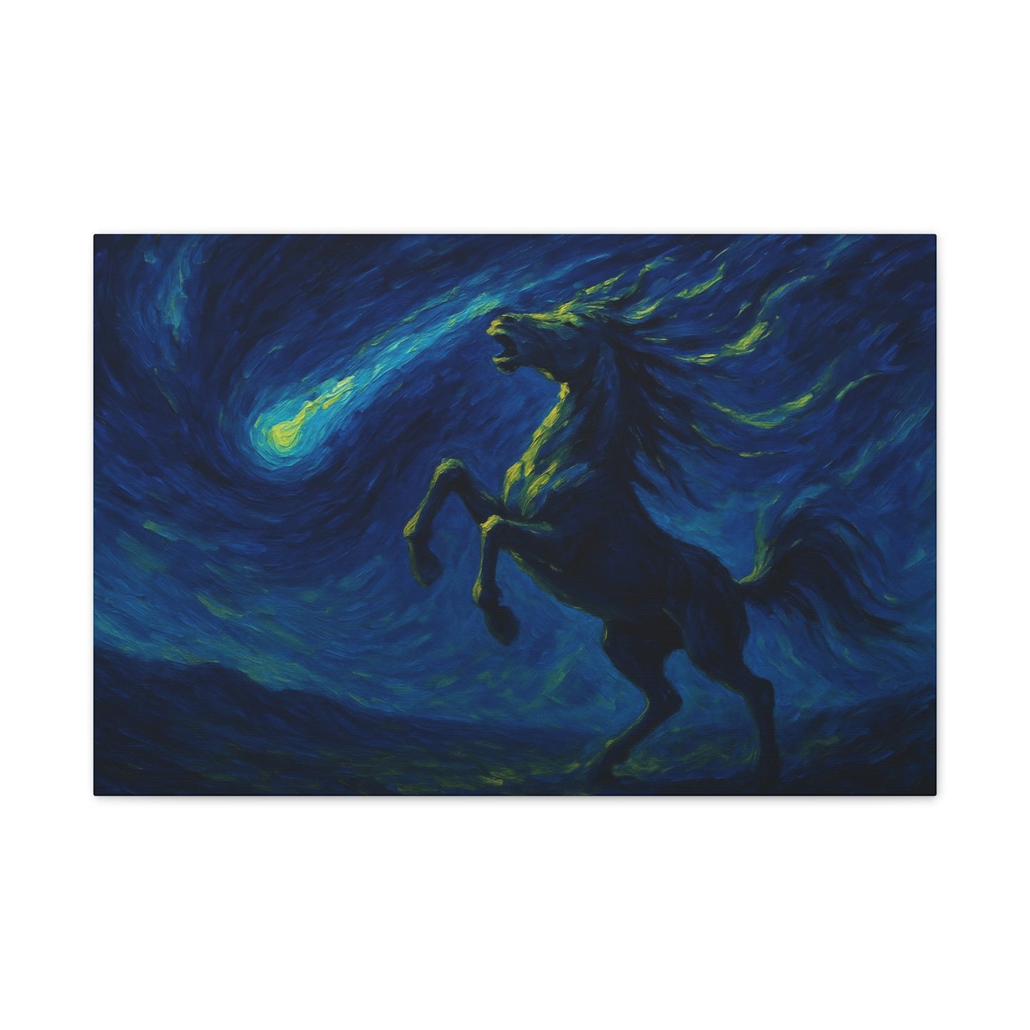 Comet Rider — Night Sky Equine Canvas Wall Art