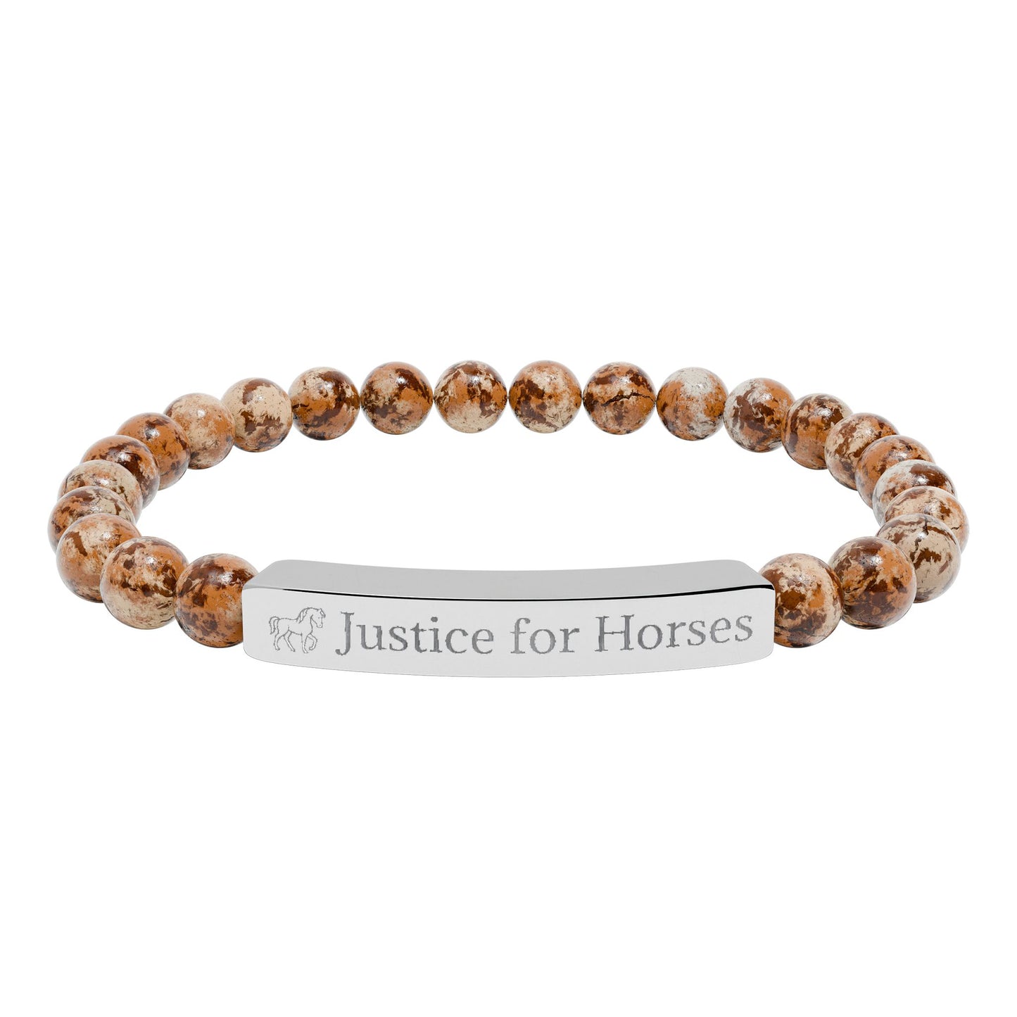 Justice For Horses - Natural Stone Stretch Bar Bracelet