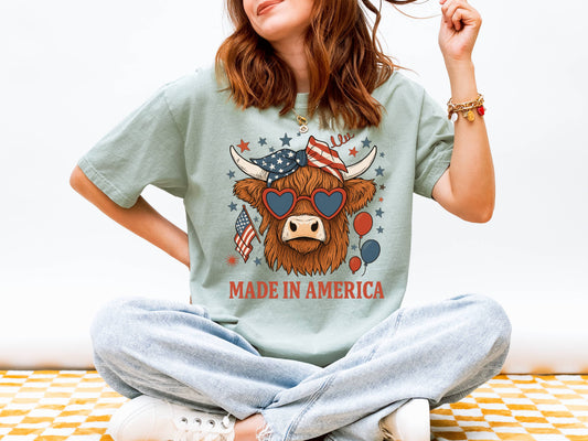 Highland Cow 4th of July Shirt