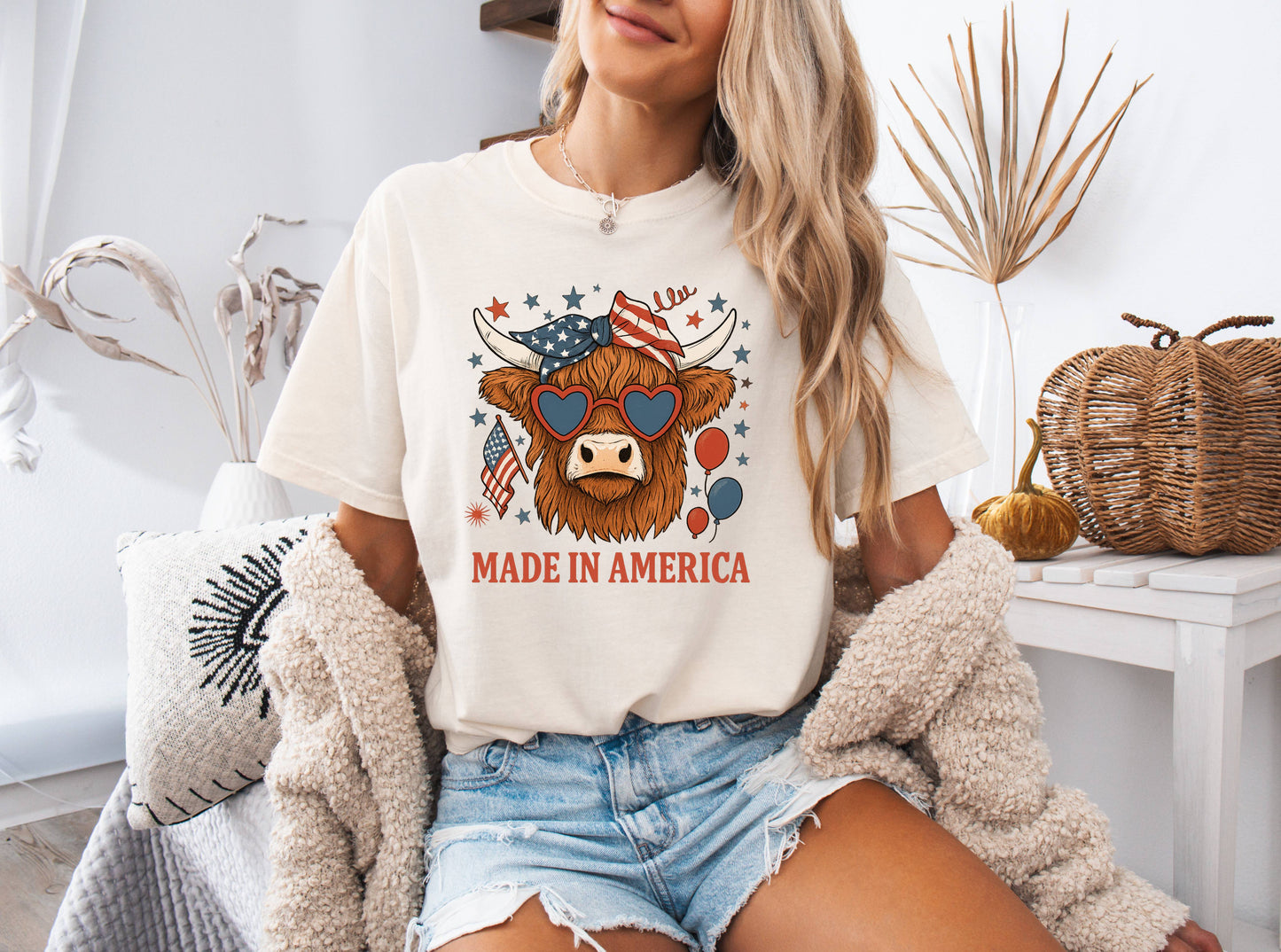 Highland Cow 4th of July Shirt