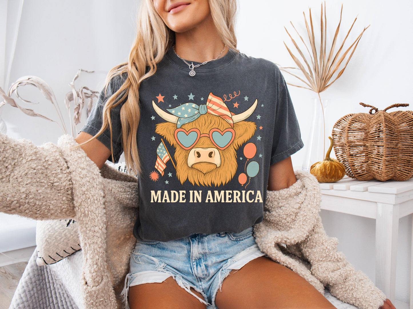 Highland Cow 4th of July Shirt