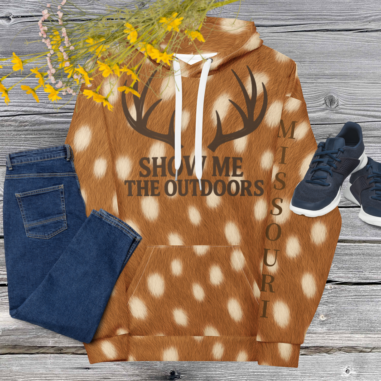 Show Me The Outdoors Hoodie — Missouri Fawn Print