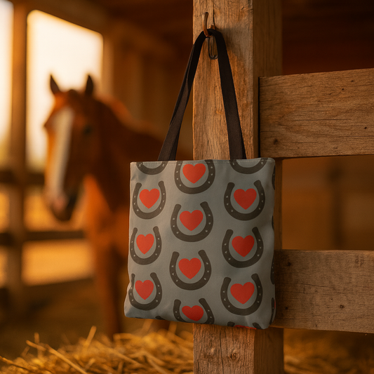 Hooves & Hearts Tote Bag (16" × 16")
