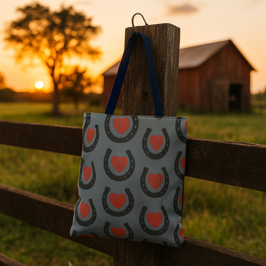 Hooves & Hearts Tote Bag (16" × 16")