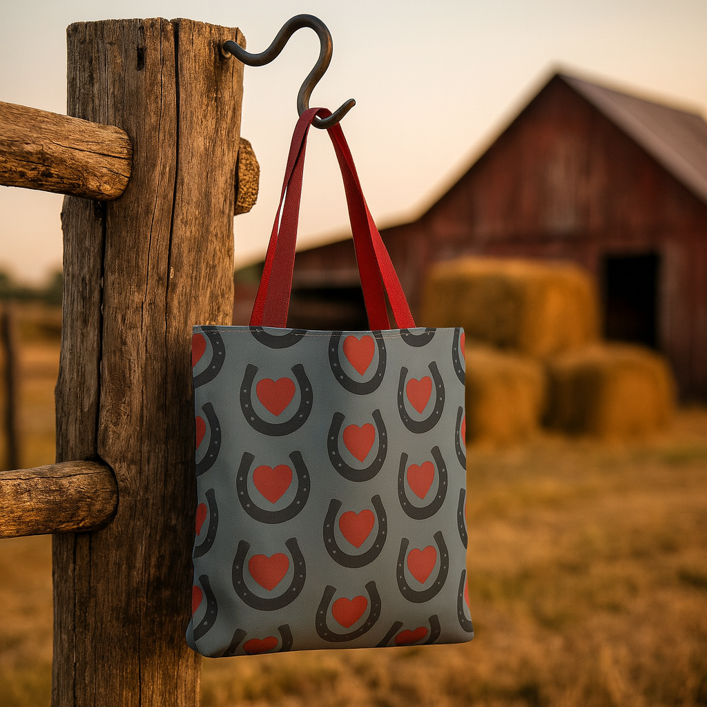 Hooves & Hearts Tote Bag (16" × 16")