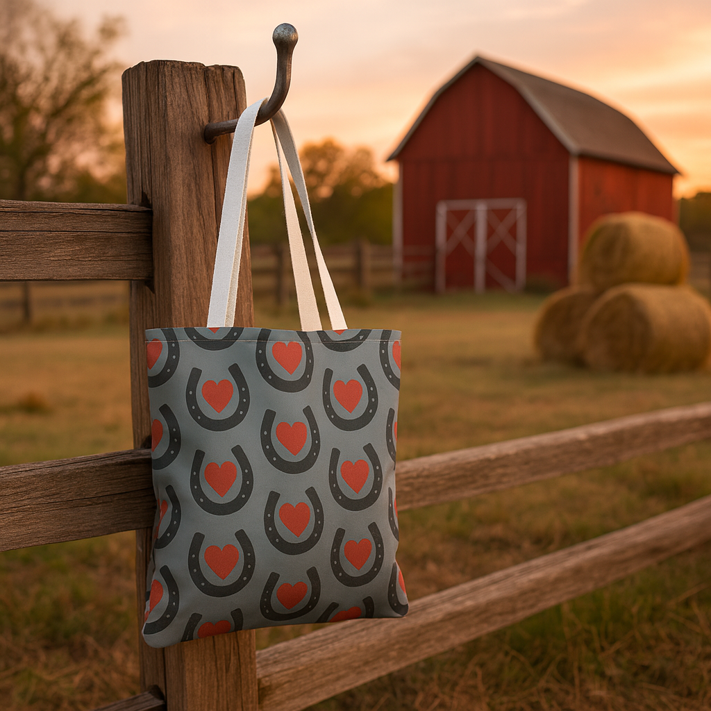Hooves & Hearts Tote Bag (16" × 16")