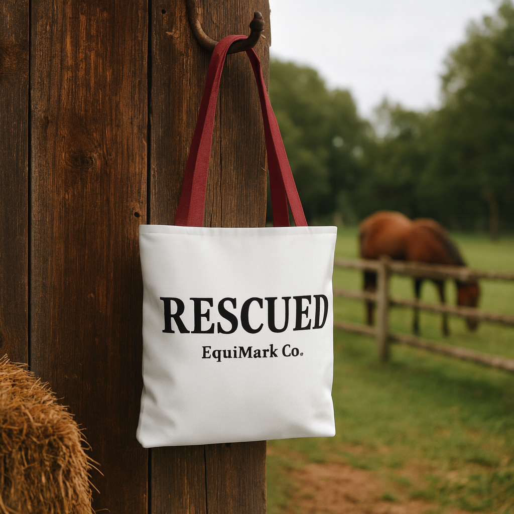 RESCUED Tote Bag – EquiMark Co. (16" × 16")